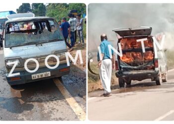 ವಿಟ್ಲ: ಚಲಿಸುತ್ತಿದ್ದ ಓಮ್ನಿ ಕಾರಿನಲ್ಲಿ ಬೆಂಕಿ: ನೋಡನೋಡುತ್ತಿದ್ದಂತೆ ಬೆಂಕಿಗಾಹುತಿಯಾದ ಓಮ್ನಿ-ಕುಟುಂಬ ಪಾರು