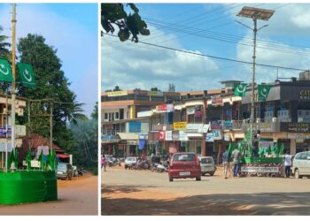 ಈಶ್ವರಮಂಗಲ: ಮೇಜರ್ ಸಂದೀಪ್ ಉನ್ನಿಕೃಷ್ಣನ್ ವೃತ್ತದ ಮೇಲೆ ಮುಚ್ಚಿದ್ದ ಹಸಿರು ಬಟ್ಟೆ ತೆರವು