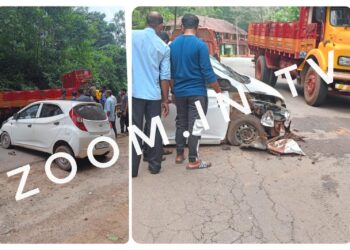 ವಿಟ್ಲ: ಓವರ್ ಟೇಕ್ ಮಾಡುವ ಭರದಲ್ಲಿ ಲಾರಿಗೆ ಡಿಕ್ಕಿ ಹೊಡೆದ ಕಾರು :; ಇಬ್ಬರಿಗೆ ಗಾಯ ಆಸ್ಪತ್ರೆಗೆ ದಾಖಲು..!!