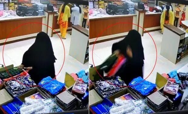 ಮಂಗಳೂರು: ಗ್ರಾಹಕಿಯ ಸೋಗಿನಲ್ಲಿ ಬಂದು ಬಟ್ಟೆ ಎಗರಿಸಿದ ಬುರ್ಖಾಧಾರಿ ಮಹಿಳೆ : ವೀಡಿಯೋ ವೈರಲ್..!!