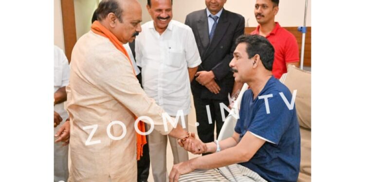 ಮಂಗಳೂರು: ಎ.ಜೆ ಆಸ್ಪತ್ರೆಗೆ ಭೇಟಿ ನೀಡಿ ಸಂಸದ ನಳಿನ್ ಕುಮಾರ್ ಕಟೀಲ್ ರವರ ಆರೋಗ್ಯ ವಿಚಾರಿಸಿದ ಸಿಎಂ ಬೊಮ್ಮಾಯಿ