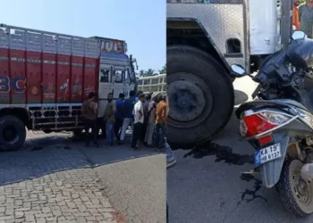 ಮಂಗಳೂರು: ದ್ವಿಚಕ್ರ ವಾಹನಕ್ಕೆ ಲಾರಿ ಡಿಕ್ಕಿ : ಮಹಿಳೆ- ವ್ಯಕ್ತಿ ದಾರುಣ ಸಾವು:; ಮಕ್ಕಳಿಬ್ಬರಿಗೆ ಗಾಯ