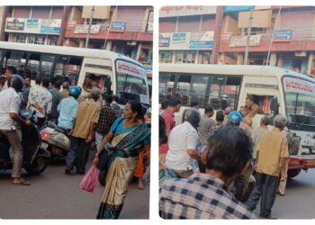 ವಿಟ್ಲ: ಟೈಮಿಂಗ್ಸ್ ವಿಚಾರದಲ್ಲಿ ಜಗಳ : ಖಾಸಗಿ ಬಸ್ ಏಜೆಂಟ್ ಮತ್ತು ಚಾಲಕನ ನಡುವೆ ಹೊಡೆದಾಟ..!!!