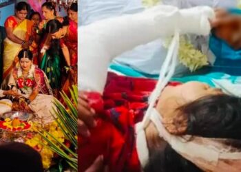 ಕೆಲ ದಿನಗಳ ಹಿಂದಷ್ಟೇ ಮದುವೆ : ಶವಗಾರಕ್ಕೆ ಸ್ಟ್ರೆಚರ್ ನಲ್ಲಿ ಬಂದು ಮೃತ ಪತಿಯ ಮುಖ ಸವರಿ ಗೋಳಾಡಿದ ಪತ್ನಿ..!!!