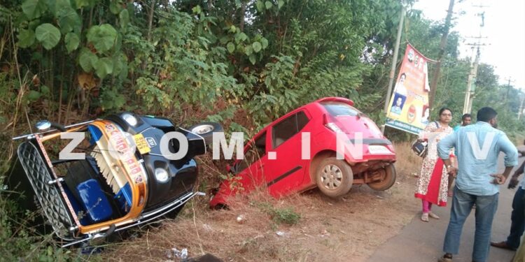 ವಿಟ್ಲ: ಆಟೋ ರಿಕ್ಷಾ ಮತ್ತು ಕಾರಿನ ನಡುವೆ ಮುಖಾಮುಖಿ ಡಿಕ್ಕಿ..!!!