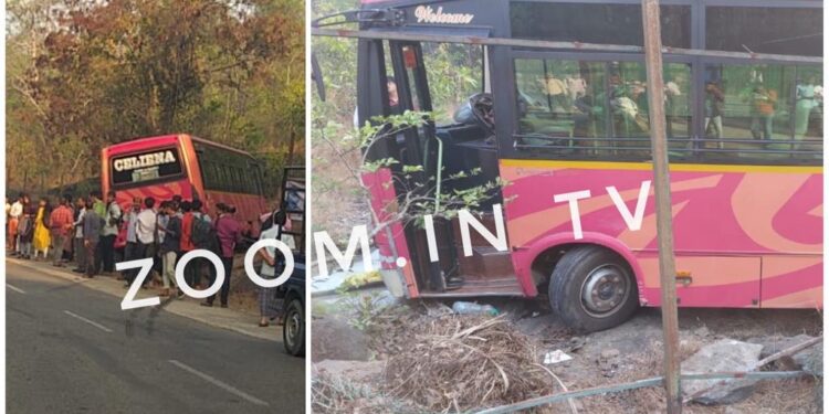 ವಿಟ್ಲ: ಖಾಸಗಿ ಬಸ್ ಅಪಘಾತ : ಯುವತಿಯ ಕಾಲಿಗೆ ಗಂಭೀರ ಗಾಯ.!!