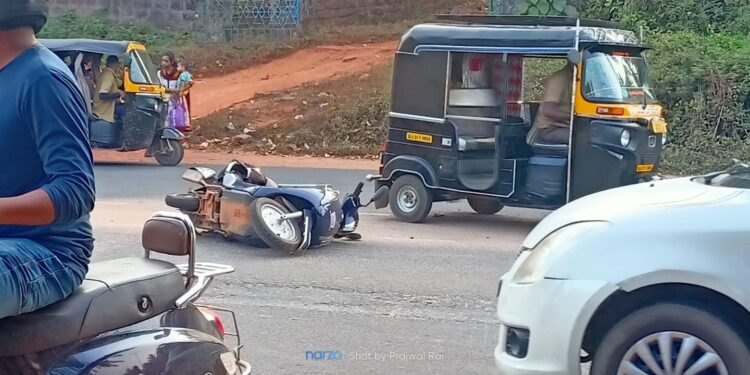 ಕೆಮ್ಮಾಯಿ: ಕಾರು ಮತ್ತು ಆಕ್ಟಿವಾ ನಡುವೆ ಡಿಕ್ಕಿ : ದ್ವಿಚಕ್ರ ವಾಹನ ಸವಾರನಿಗೆ ಗಾಯ