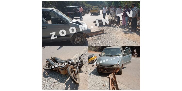 ವಿಟ್ಲ: ಕಾರು ಮತ್ತು ಬೈಕ್ ನಡುವೆ ಅಪಘಾತ : ದ್ವಿಚಕ್ರ ವಾಹನ ಸವಾರನಿಗೆ ಗಾಯ..!!