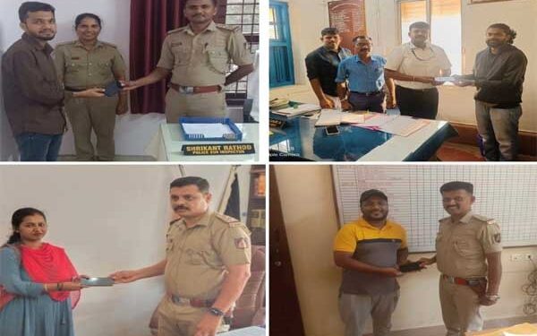 ಕಳವಾದ ಮೊಬೈಲ್ ಫೋನ್ ಗಳು 24 ಗಂಟೆಯೊಳಗೆ ಪತ್ತೆ ಹಚ್ಚಿದ ಪೊಲೀಸರು : ವಾರಿಸುದಾರರಿಗೆ ಹಸ್ತಾಂತರ