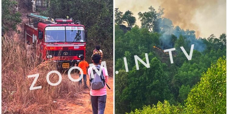 ಪುತ್ತೂರು : ಬಿರುಮಲೆ ಗುಡ್ಡದಲ್ಲಿ ಆಕಸ್ಮಿಕ ಬೆಂಕಿ : ಅಗ್ನಿಶಾಮಕದಳದಿಂದ ಕಾರ್ಯಾಚರಣೆ..!!