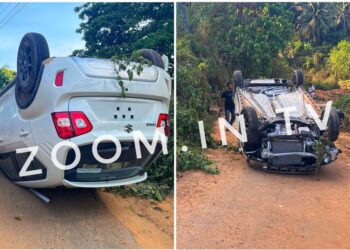ಪುತ್ತೂರು : ಬೈಪಾಸ್ ರಸ್ತೆಯಲ್ಲಿ ನಿಯಂತ್ರಣ ತಪ್ಪಿ ಹೊಚ್ಚ ಹೊಸ ಕಾರು ಪಲ್ಟಿ..!!!