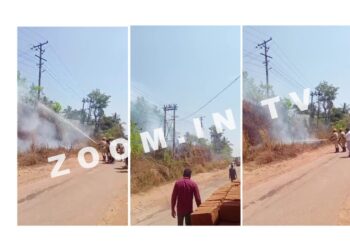 ದರ್ಬೆ : ಹರ್ಷ ಶೋ ರೂಮ್ ನ ಹಿಂಭಾಗದ ಗುಡ್ಡಕ್ಕೆ ಬೆಂಕಿ..!!