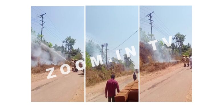 ದರ್ಬೆ : ಹರ್ಷ ಶೋ ರೂಮ್ ನ ಹಿಂಭಾಗದ ಗುಡ್ಡಕ್ಕೆ ಬೆಂಕಿ..!!