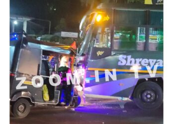 ಪುತ್ತೂರು : ಆಟೋ ರಿಕ್ಷಾ-ಖಾಸಗಿ ಬಸ್ ನಡುವೆ ಡಿಕ್ಕಿ : ವೃದ್ಧೆಗೆ ಗಾಯ..!!!