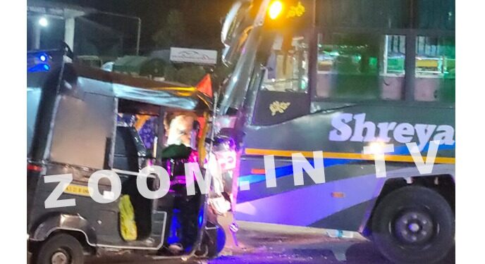 ಪುತ್ತೂರು : ಆಟೋ ರಿಕ್ಷಾ-ಖಾಸಗಿ ಬಸ್ ನಡುವೆ ಡಿಕ್ಕಿ : ವೃದ್ಧೆಗೆ ಗಾಯ..!!!