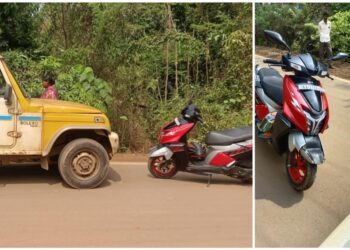 ಕೆರೆಮೂಲೆ : ದ್ವಿಚಕ್ರ ವಾಹನ ಮತ್ತು ಪಿಕಪ್ ನಡುವೆ ಡಿಕ್ಕಿ..!!!