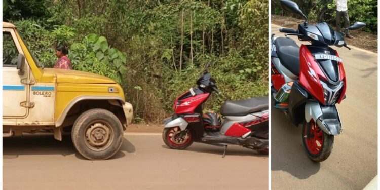 ಕೆರೆಮೂಲೆ : ದ್ವಿಚಕ್ರ ವಾಹನ ಮತ್ತು ಪಿಕಪ್ ನಡುವೆ ಡಿಕ್ಕಿ..!!!