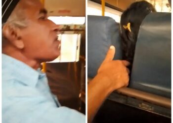 ಸರ್ಕಾರಿ ಬಸ್ ನಲ್ಲಿ ಮಹಿಳೆಯ ಜಡೆ ಸವರಿದ ವ್ಯಕ್ತಿ ; ವೀಡಿಯೋ ವೈರಲ್ : ಹಿಂ.ಜಾ.ವೇ.ಯಿಂದ  ಠಾಣೆಗೆ ದೂರು