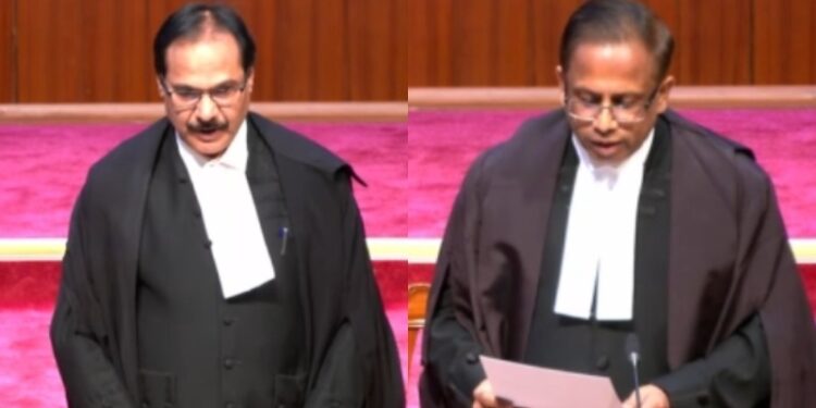 ಸುಪ್ರೀಂಕೋರ್ಟ್ ಜಡ್ಜ್ ಆಗಿ ಪ್ರಶಾಂತ್ ಮಿಶ್ರಾ, ಕೆವಿ ವಿಶ್ವನಾಥನ್ ಪ್ರಮಾಣ ವಚನ ಸ್ವೀಕಾರ