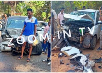 ಸಜೀಪಮೂಡ : ಕಾರುಗಳ ನಡುವೆ ಮುಖಾಮುಖಿ ಡಿಕ್ಕಿ…!!!