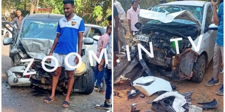 ಸಜೀಪಮೂಡ : ಕಾರುಗಳ ನಡುವೆ ಮುಖಾಮುಖಿ ಡಿಕ್ಕಿ…!!!