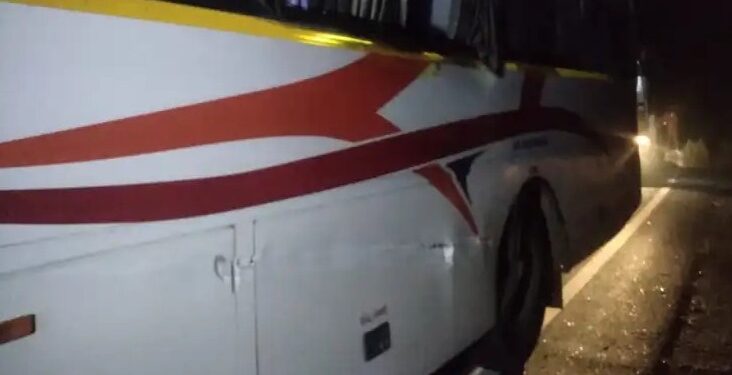 ಸುಬ್ರಹ್ಮಣ್ಯ : ಕೆ.ಎಸ್.ಆರ್.ಟಿ.ಸಿ ಬಸ್ ಗೆ ತಿವಿದ ಕಾಡಾನೆ..!!!