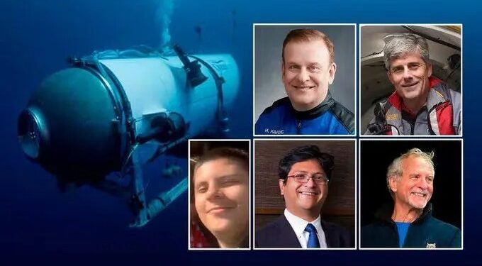 ಟೈಟಾನಿಕ್ ಹಡಗಿನ ಅವಶೇಷಗಳನ್ನು ನೋಡಲು ತೆರಳಿದ್ದ ಐವರು ಪ್ರವಾಸಿಗರು ಜಲಸಮಾಧಿ