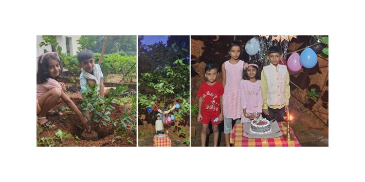 ತಾನು ನೆಟ್ಟ ಗಿಡದ ಅಡಿಯಲ್ಲೇ ಹುಟ್ಟುಹಬ್ಬ ಆಚರಣೆ : ಪರಿಸರ ಪ್ರೇಮಿ ಹುಟ್ಟುಹಬ್ಬ ಆಚರಿಸಿದ ‘ಪ್ರದ್ವಿನ್’