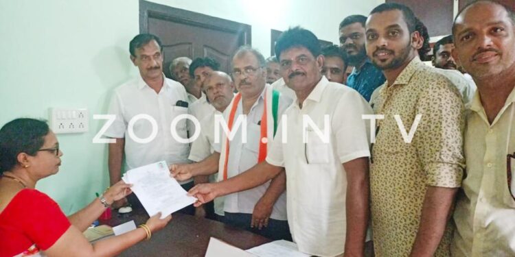 ಆರ್ಯಾಪು ಗ್ರಾ.ಪಂ. ಉಪಚುನಾವಣೆ :  ಕಾಂಗ್ರೆಸ್ ಬೆಂಬಲಿತ ಅಭ್ಯರ್ಥಿಯಾಗಿ ಪುರುಷೋತ್ತಮ್ ಪ್ರಭು ನಾಮಪತ್ರ ಸಲ್ಲಿಕೆ