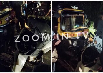 ದರ್ಬೆ : ಆಟೋ ರಿಕ್ಷಾ-ಆಕ್ಟಿವಾ ನಡುವೆ ಡಿಕ್ಕಿ : ದ್ವಿಚಕ್ರ ವಾಹನ ಸವಾರರಿಗೆ ಗಾಯ..!!!
