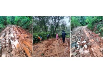 ಮಾಣಿ : ವಾಹನ ಸಂಚಾರಕ್ಕೆ ಅಡಚಣೆಯಾದ ಕೆಸರುಮಯ ರಸ್ತೆ : ಸಾರ್ವಜನಿಕರಿಂದ ಶ್ರಮದಾನ