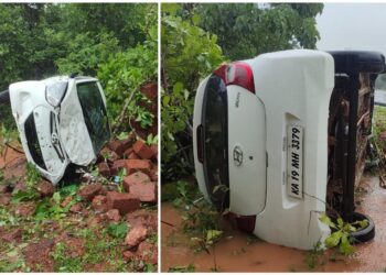 ವಿಟ್ಲ : ಹಿಂದೂ ಮುಖಂಡ ಅಕ್ಷಯ್ ರಜಪೂತ್ ಕಾರು ಪಲ್ಟಿ..!!!