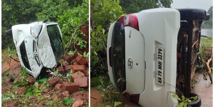 ವಿಟ್ಲ : ಹಿಂದೂ ಮುಖಂಡ ಅಕ್ಷಯ್ ರಜಪೂತ್ ಕಾರು ಪಲ್ಟಿ..!!!