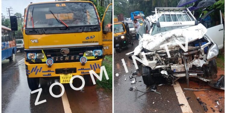 ನೇರಳಕಟ್ಟೆ : ಕಾರು-ಟಿಪ್ಪರ್ ನಡುವೆ ಅಪಘಾತ : ನಾಲ್ವರು ಗಂಭೀರ..!!!