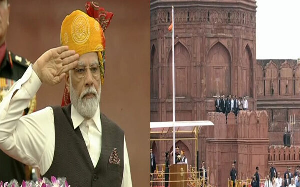 ಸ್ವಾತಂತ್ರ್ಯೋತ್ಸವ : ಕೆಂಪು ಕೋಟೆಯಲ್ಲಿ ಧ್ವಜಾರೋಹಣ ನೆರವೇರಿಸಿದ ಮೋದಿ