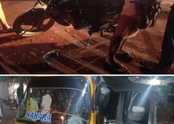 ವಿಟ್ಲ : ಆಟೋ ರಿಕ್ಷಾ-ಬೈಕ್ ನಡುವೆ ಡಿಕ್ಕಿ : ಓರ್ವನಿಗೆ ಗಂಭೀರ ಗಾಯ..!!!