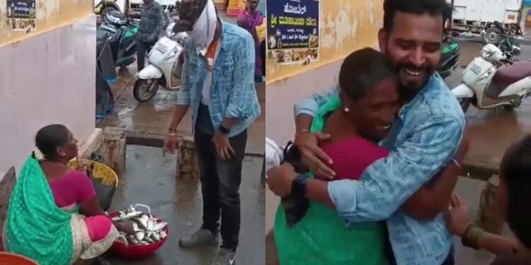 ಮೀನು ಮಾರುತ್ತಿದ್ದ ಅಮ್ಮನಿಗೆ ಸರ್ಪ್ರೈಸ್ ಕೊಟ್ಟ ಮಗ..!!!