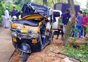 ವಿದ್ಯುತ್‌ ಕಂಬಕ್ಕೆ ಆಟೋ ರಿಕ್ಷಾ ಡಿಕ್ಕಿ : ಯುವತಿ ಸಾವು, ಹಲವರಿಗೆ ಗಾಯ
