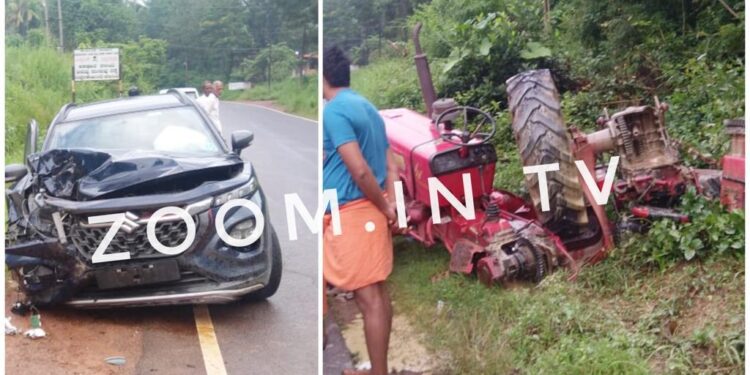 ನರಿಮೊಗರು : ಕಾರು-ಟ್ರ್ಯಾಕ್ಟರ್ ನಡುವೆ ಡಿಕ್ಕಿ : ಹಲವರಿಗೆ ಗಾಯ ; ತಮ್ಮದೇ ಕಾರಿನಲ್ಲಿ ಆಸ್ಪತ್ರೆಗೆ ಕರೆದೊಯ್ದ ಅರುಣ್ ಕುಮಾರ್ ಪುತ್ತಿಲ