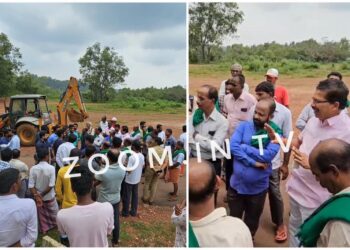 ವಿಟ್ಲ : 400ಕೆ.ವಿ ಹೈ ಟೆನ್ಶನ್ ಕಾಮಗಾರಿ ಆರಂಭ : ರೈತರಿಂದ ಪ್ರತಿಭಟನೆ ; ಮಾಜಿ ಶಾಸಕ ಮಠಂದೂರು ಭೇಟಿ : ಕಾಮಗಾರಿ ಸ್ಥಗಿತಗೊಳಿಸಲು ಸೂಚಿಸಿದ ಡಿ.ಸಿ.