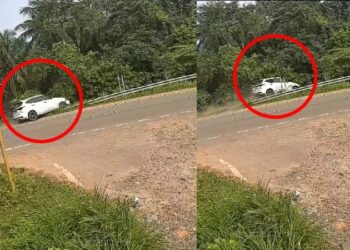 ನಿಯಂತ್ರಣ ತಪ್ಪಿ ಹೊಂಡಕ್ಕೆ ಹಾರಿ ಬಿದ್ದ ಕಾರು : ಕಾರು ಚಾಲಕನಿಗೆ 3 ಸಾವಿರ ರೂ. ದಂಡ ವಿಧಿಸಿದ ಪೊಲೀಸರು..!!!