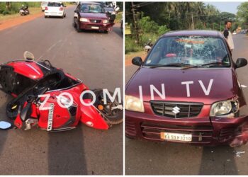 ವಿಟ್ಲ : ಆಕ್ಟಿವಾ ಹಾಗೂ ಕಾರಿನ ನಡುವೆ ಡಿಕ್ಕಿ : ದ್ವಿಚಕ್ರ ವಾಹನ ಸವಾರೆಗೆ ಗಾಯ