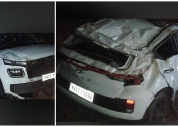 ವಿಟ್ಲ-ಕನ್ಯಾನ ರಸ್ತೆಯ ಬೈರಿಕಟ್ಟೆ ಬಳಿ 40ಅಡಿ ಆಳಕ್ಕೆ ಪಲ್ಟಿ ಹೊಡೆದ ಕಾರು.! ಪ್ರಯಾಣಿಕರು ಪಾರು.!