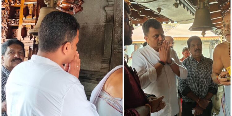 ಪುತ್ತೂರು ಶ್ರೀ ಮಹಾಲಿಂಗೇಶ್ವರ ದೇವಸ್ಥಾನಕ್ಕೆ ಕ್ಯಾಪ್ಟನ್ ಬ್ರಿಜೇಶ್ ಚೌಟ ಭೇಟಿ