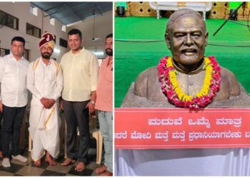 ‘ಮದುವೆ ಒಮ್ಮೆ ಮಾತ್ರ.. ಆದರೆ ಮೋದಿ ಮತ್ತೆ ಮತ್ತೆ ಪ್ರಧಾನಿಯಾಗಬೇಕು’..! ಮದುವೆ ಸಮಾರಂಭದಲ್ಲಿ ‘ಮೋದಿ’ ಮೇನಿಯಾ