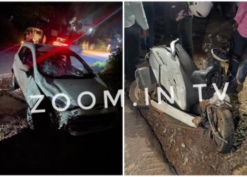 ಪುತ್ತೂರು: ಆಕ್ಟಿವಾ ಮತ್ತು ಕಾರ್ ನಡುವೆ ಮುಖಾಮುಖಿ ಡಿಕ್ಕಿ; ಆಕ್ಟಿವಾ ನಜ್ಜುಗುಜ್ಜು