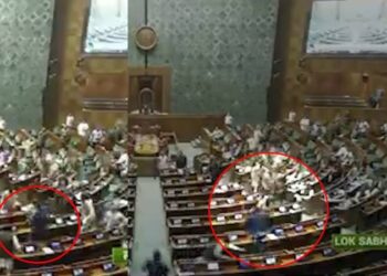 ಲೋಕಸಭೆ ಸದನದ ಸಮಯದಲ್ಲಿ ಭದ್ರತಾ ಲೋಪ : ಸ್ಪೀಕರ್​ನತ್ತ ಓಡೋಡಿ ಬಂದ ಅಪರಿಚಿತರು..!!