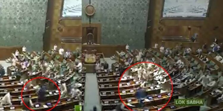 ಲೋಕಸಭೆ ಸದನದ ಸಮಯದಲ್ಲಿ ಭದ್ರತಾ ಲೋಪ : ಸ್ಪೀಕರ್​ನತ್ತ ಓಡೋಡಿ ಬಂದ ಅಪರಿಚಿತರು..!!