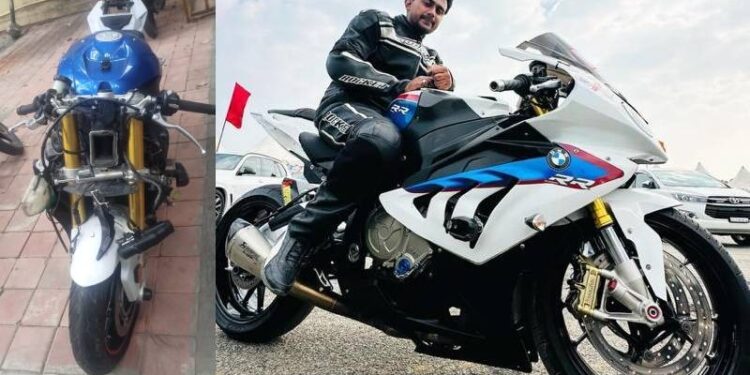 ಸ್ಪೀಡ್ ತೋರಿಸಲು ಬಂದವನು ಸೇರಿದ್ದು ಸಾವಿನ ಮನೆ : 24 ಲಕ್ಷದ ಬೈಕ್ ಜಖಂ