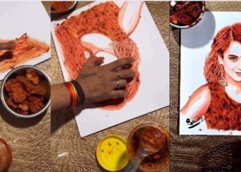 ಕಲಾವಿದನ ಕೈ ಚಳಕ : ಉಪ್ಪಿನಕಾಯಿಯಲ್ಲಿ ಮೂಡಿದ ಕಂಗನಾ ರಣಾವತ್